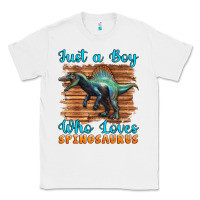 White just a boy who loves baby spinosaurus Classic Tee - Artiststas