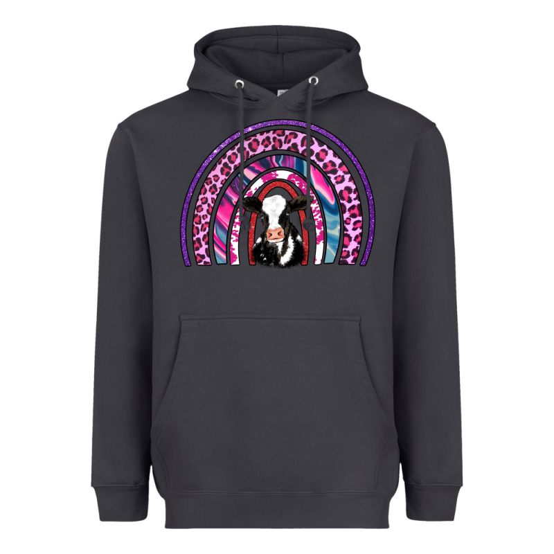 Rainbow Cow Heavyweight Hoodie by AdoDesignShop | Teevron