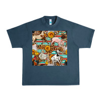 Midnight Navy Western Leopard Farm Animals Seamless Pattern Urban Heavy Tee - FaDigitalArtStudio