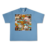 Pebble Blue Western Leopard Farm Animals Seamless Pattern Urban Heavy Tee - FaDigitalArtStudio