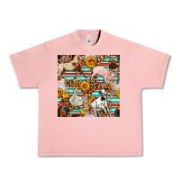 Salmon Western Leopard Farm Animals Seamless Pattern Urban Heavy Tee - FaDigitalArtStudio
