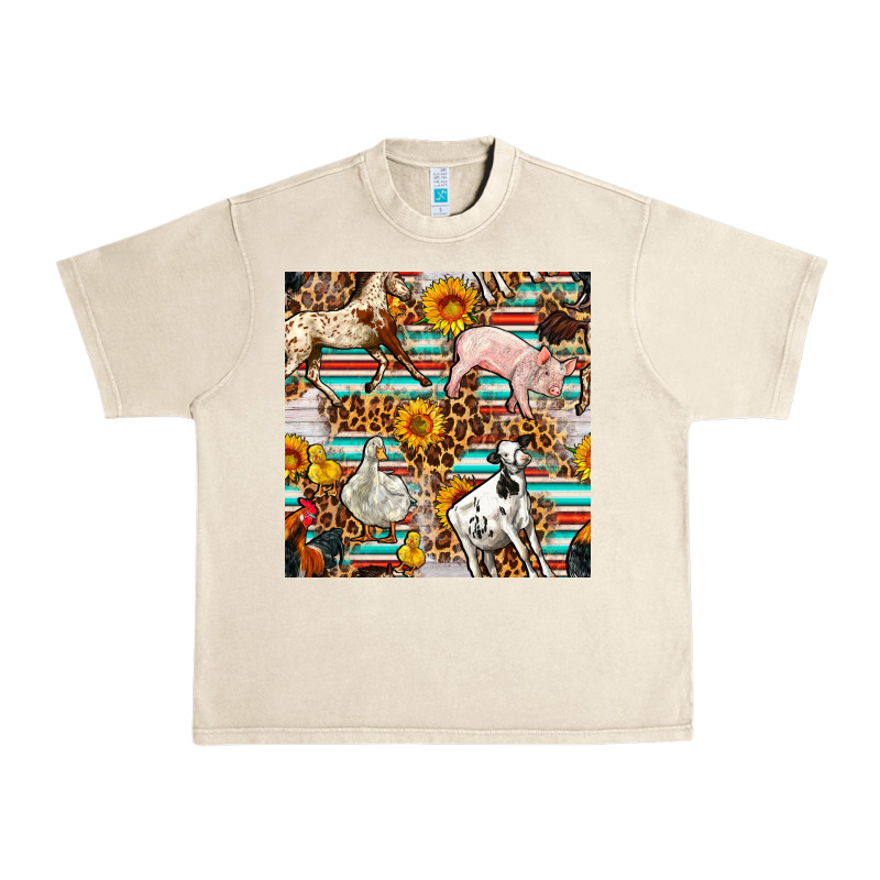 Western Leopard Farm Animals Seamless Pattern Urban Heavy Tee by FaDigitalArtStudio | Teevron