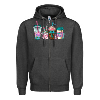 Charcoal Heather nurse fuel coffee cups Zipper Hoodie - AdoDesignShop