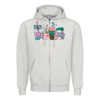 Dove Grey nurse fuel coffee cups Zipper Hoodie - AdoDesignShop
