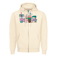 Sandshell nurse fuel coffee cups Zipper Hoodie - AdoDesignShop