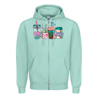 Seafoam nurse fuel coffee cups Zipper Hoodie - AdoDesignShop