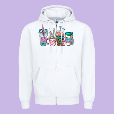 Nurse Fuel Coffee Cups Zipper Hoodie Designed By Adodesignshop