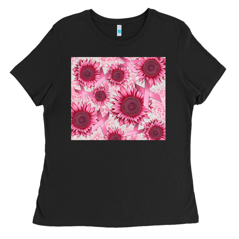 Breast Cancer Sunflower Ladies Tee by CowGirlArtShop | Teevron