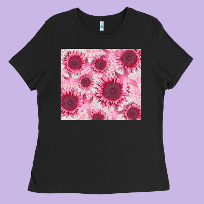 Breast Cancer Sunflower Ladies Tee Designed By Cowgirlartshop