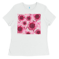 White breast cancer sunflower Ladies Tee - CowGirlArtShop