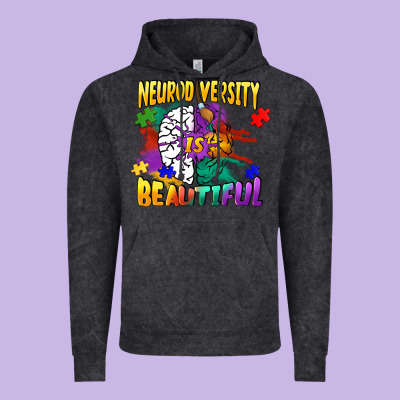 Neurodiversity Is Beautiful Vintage Hoodie Designed By Fadigitalartstudio