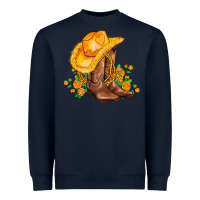 Navy yellow  cowgirl and roses Heavyweight Sweatshirt - AdoDesignShop