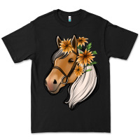 Black floral horse Premium Tee - Jasminsmagicworld