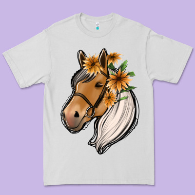 Floral Horse Premium Tee Designed By Jasminsmagicworld