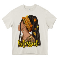Cream Fall afro woman blessed Heavy Core Tee - NancyCooperArtShop