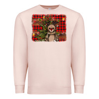 Pale Pink reindeer trees background Premium Sweatshirt - AdoDesignShop