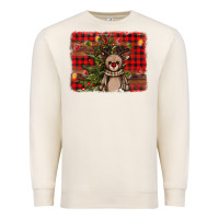 Sandshell reindeer trees background Premium Sweatshirt - AdoDesignShop