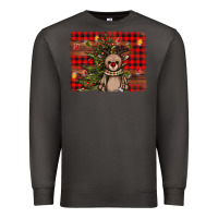 Smoke reindeer trees background Premium Sweatshirt - AdoDesignShop