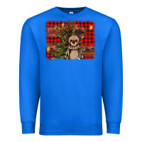 True Royal reindeer trees background Premium Sweatshirt - AdoDesignShop