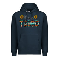 Navy mama tried Premium Hoodie - CowhideDigitalArt