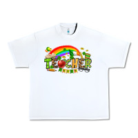 White St. Patrick's Day Teacher Urban Heavy Tee - OliviaCreatesArt