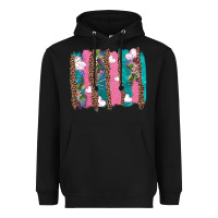 Black v.d turquoise leopard and flowers  brushstrokes Heavyweight Hoodie - AdoDesignShop