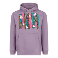 Lavender v.d turquoise leopard and flowers  brushstrokes Heavyweight Hoodie - AdoDesignShop
