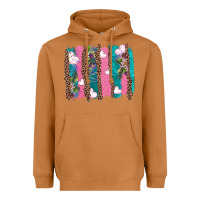 Meerkat v.d turquoise leopard and flowers  brushstrokes Heavyweight Hoodie - AdoDesignShop