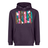 Plum v.d turquoise leopard and flowers  brushstrokes Heavyweight Hoodie - AdoDesignShop