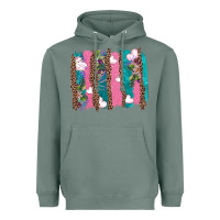Sage v.d turquoise leopard and flowers  brushstrokes Heavyweight Hoodie - AdoDesignShop