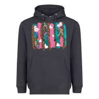 Smoke v.d turquoise leopard and flowers  brushstrokes Heavyweight Hoodie - AdoDesignShop