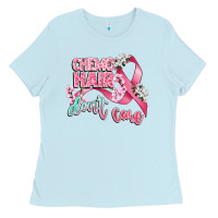 Baby Blue chemo hair dont care Ladies Tee - CowGirlArtShop