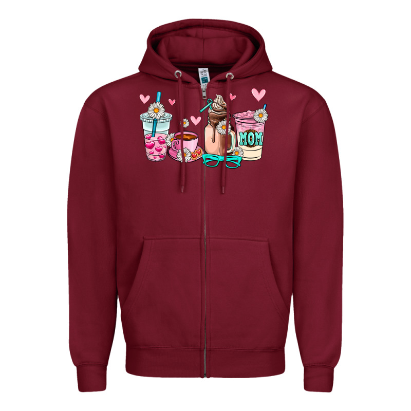 Mom Coffee Cup Zipper Hoodie by AdoDesignShop | Teevron