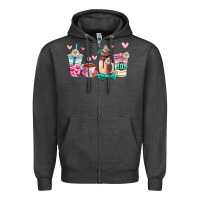 Charcoal Heather mom coffee cup Zipper Hoodie - AdoDesignShop