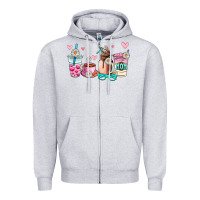 Heather Grey mom coffee cup Zipper Hoodie - AdoDesignShop