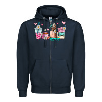 Navy mom coffee cup Zipper Hoodie - AdoDesignShop