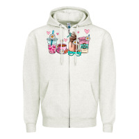 Oatmeal Heather mom coffee cup Zipper Hoodie - AdoDesignShop