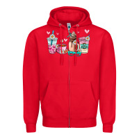 Red mom coffee cup Zipper Hoodie - AdoDesignShop