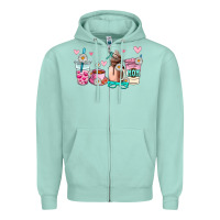 Seafoam mom coffee cup Zipper Hoodie - AdoDesignShop