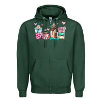Sports Green mom coffee cup Zipper Hoodie - AdoDesignShop