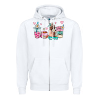 White mom coffee cup Zipper Hoodie - AdoDesignShop