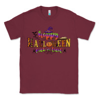 Burgundy happy halloween trick or treat Classic Tee - CowGirlArtShop