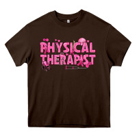 Chocolate Brown breast cancer physical therapist Heavy Core Tee - texasbilliewilder
