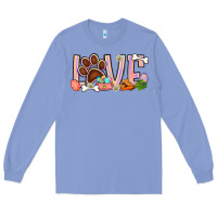 Colony Blue Easter love dog paw Long Sleeve Tee - BundleAndBundleShop