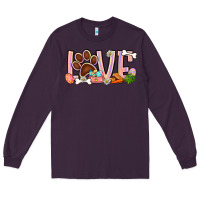 Plum Easter love dog paw Long Sleeve Tee - BundleAndBundleShop
