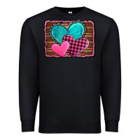 Black valentine's day hearts turquoise heart Premium Sweatshirt - AdoDesignShop