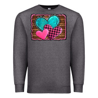 Charcoal Heather valentine's day hearts turquoise heart Premium Sweatshirt - AdoDesignShop