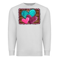 Dove Grey valentine's day hearts turquoise heart Premium Sweatshirt - AdoDesignShop