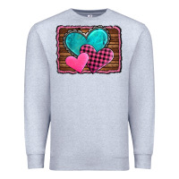 Heather Grey valentine's day hearts turquoise heart Premium Sweatshirt - AdoDesignShop