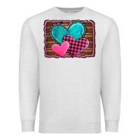 Oatmeal Heather valentine's day hearts turquoise heart Premium Sweatshirt - AdoDesignShop